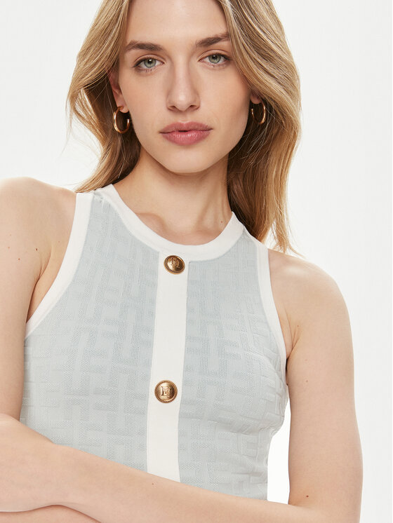Elisabetta Franchi Elisabetta Franchi Sukienka dzianinowa AM-80B-42E2-V400 Niebieski Slim Fit