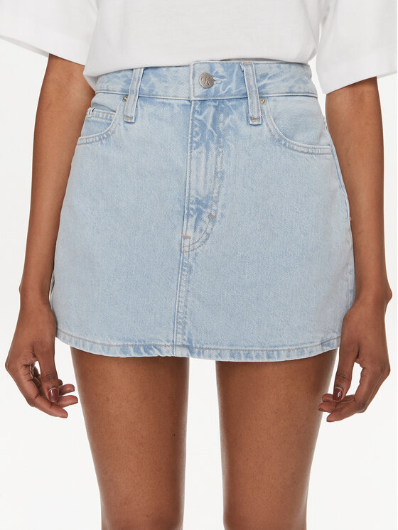 Calvin Klein Jeans Džínsová sukňa J20J222828 Modrá Slim Fit