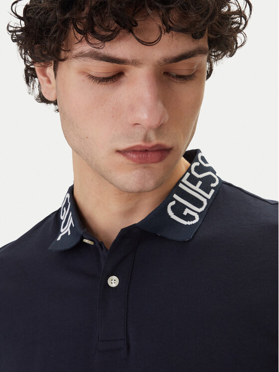 Guess Guess Polo majica M6GP66 K3070 Mornarsko modra Slim Fit