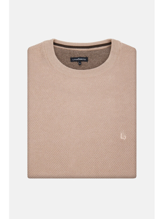 Lancerto Lancerto Sweter Clive SW073223000096 Beżowy Regular Fit