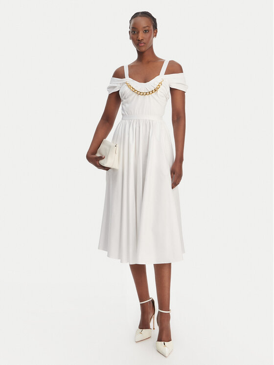 Elisabetta Franchi Elisabetta Franchi Koktejlové šaty AB-921-61E2-V590 Biela Regular Fit