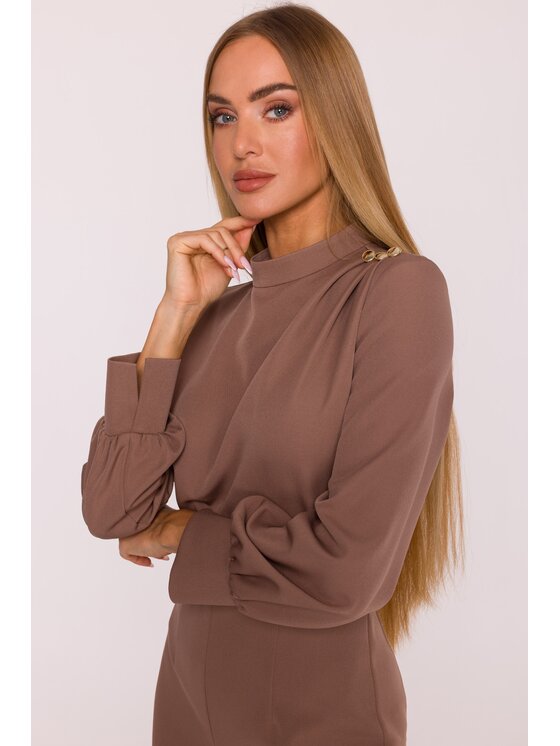 Made of Emotion Made of Emotion Kombinezon M879 Brązowy Modern Fit
