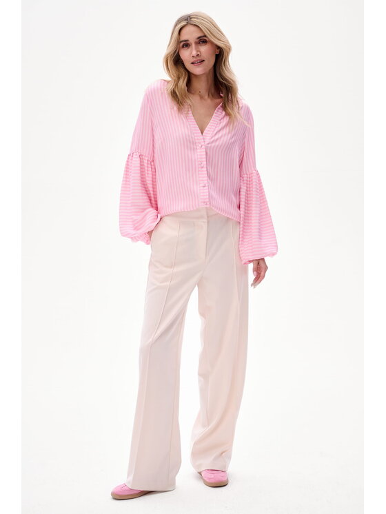 blue shadow blue shadow Spodnie damskie Demi Écru Regular Fit