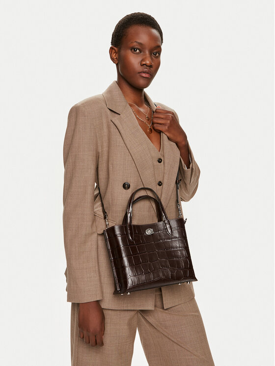Coach Coach Borsetta Croc Wlw C8632 Marrone