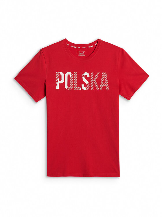 4F 4F T-Shirt STREFA KIBICA Czerwony Regular Fit