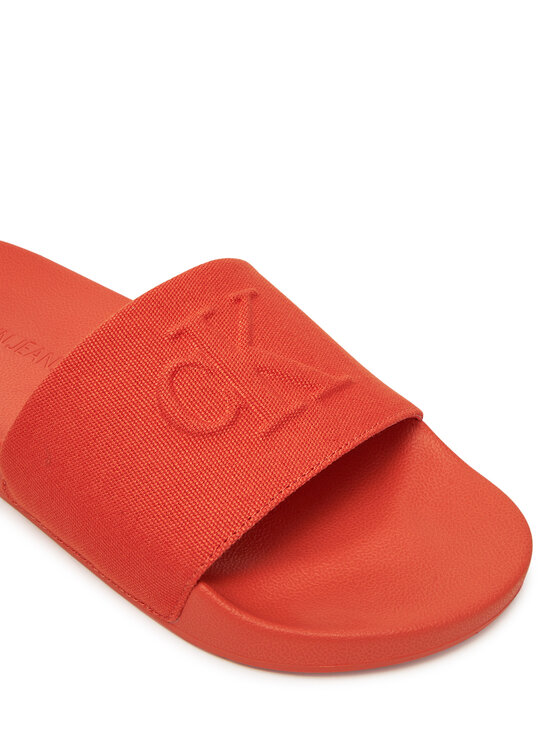 Calvin Klein Jeans Calvin Klein Jeans Klapki Slide Hf Mono Cv YM0YM01282 Pomarańczowy