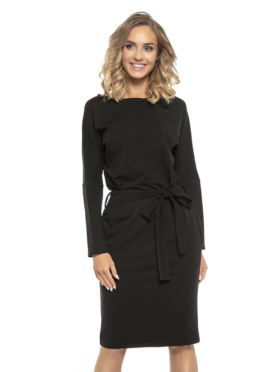 Tessita Tessita Sukienka dzianinowa T250 Czarny Straight Fit