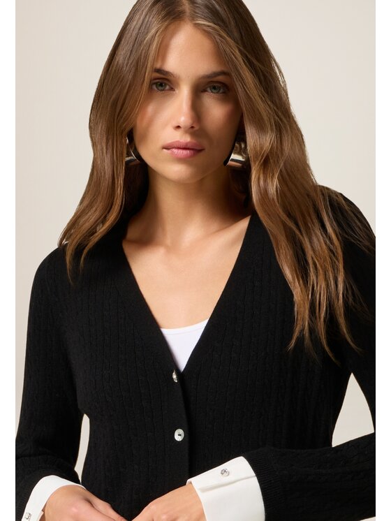 Oltre Oltre Cardigan M332J005072N033 Nero Slim Fit