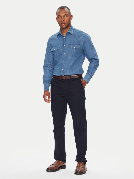 Tommy Hilfiger Tommy Hilfiger džínsová košeľa MW0MW39429 Modrá Regular Fit