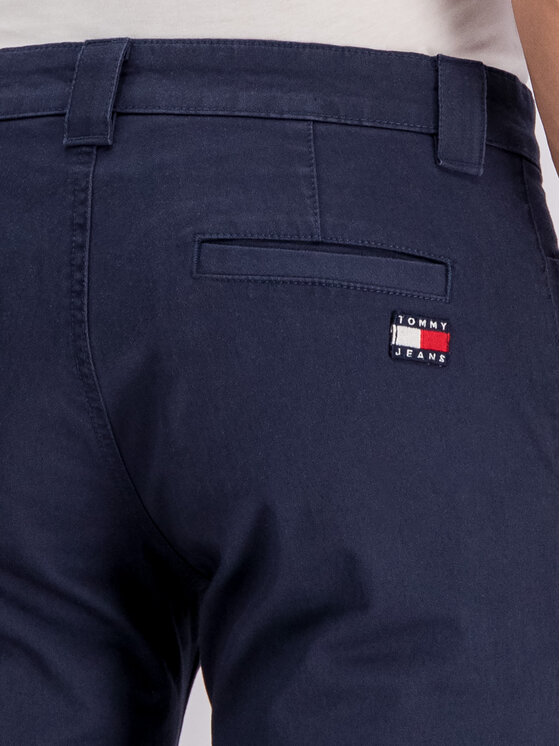 Tommy Jeans Tommy Jeans Pantaloni din material Scanton DM0DM06518 Bleumarin Slim Fit