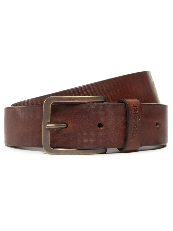 Wrangler Wrangler Pasek Męski Structured Belt W0F1U1X85 112125610 Brązowy
