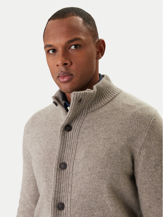 Barbour Barbour Kardigan Patch Zip Thru MKN0731ST16 Beżowy Regular Fit