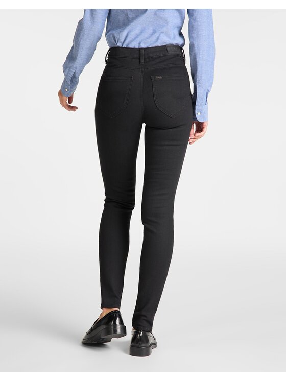 Lee Lee Jeansy Scarlett High Black Rinse Czarny Skinny Fit