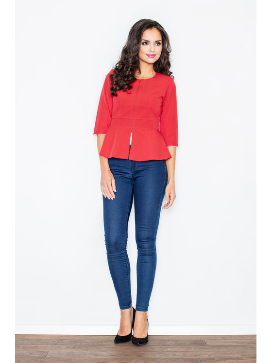 FIGL FIGL Marynarka M132 Czerwony Regular Fit