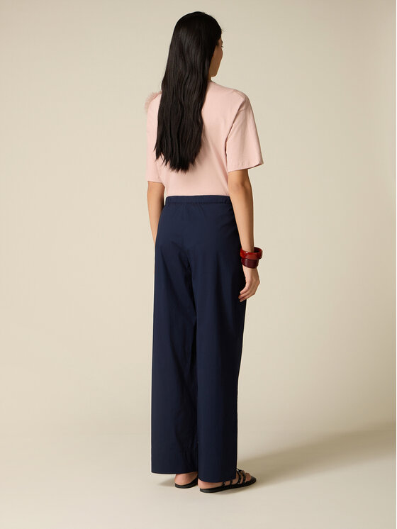 Oltre Oltre Pantaloni di tessuto P041J002527N034 Blu Baggy Fit