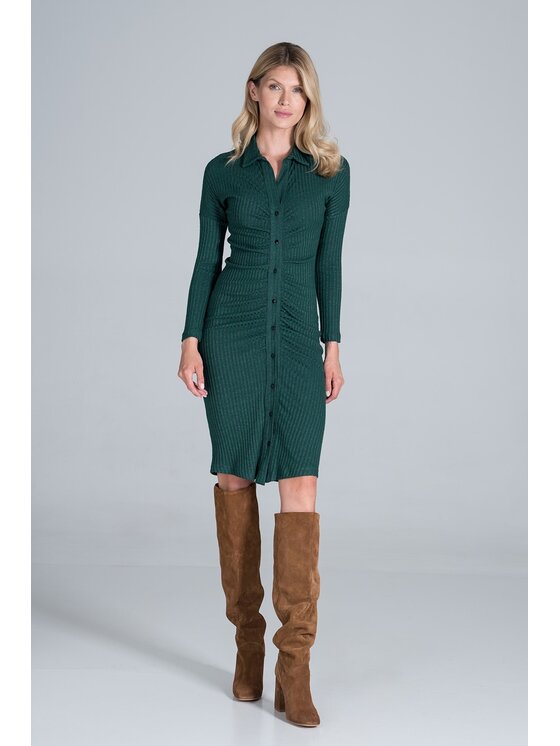 FIGL FIGL Sukienka M824 Zielony Slim Fit