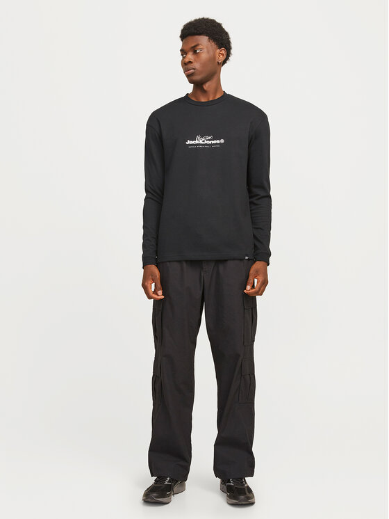 Jack&Jones Jack&Jones Majica dugih rukava Charlie 12265426 Crna Regular Fit