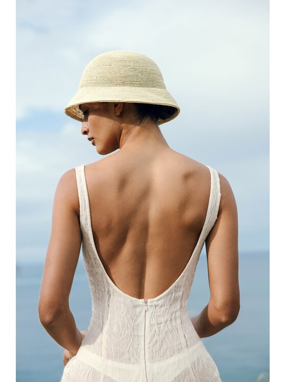 Paris+Hendzel Paris+Hendzel Kapelusz Raffia Bucket Hat - No.01 Biały