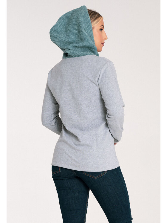 FIGL FIGL Mikina M1045 Zelená Regular Fit