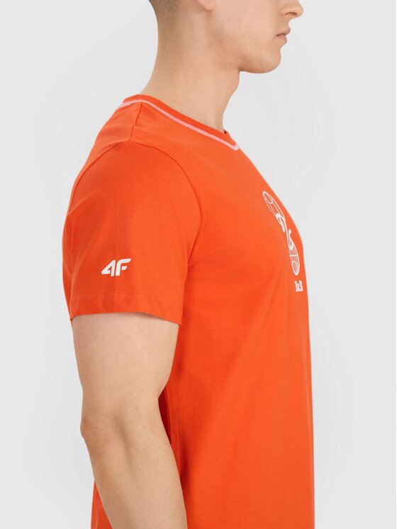 4F 4F T-Shirt BASKET Pomarańczowy Regular Fit