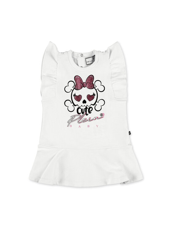 PHILIPP PLEIN PHILIPP PLEIN Sukienka codzienna 2319 Biały Basic Fit