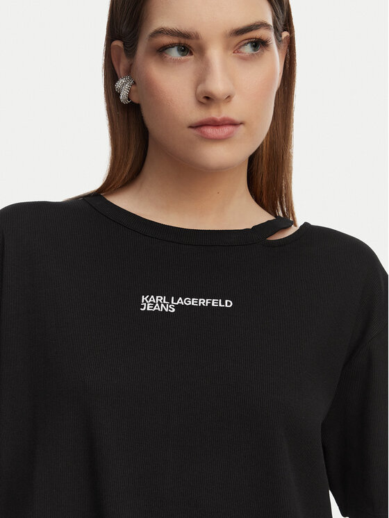 Karl Lagerfeld Jeans Karl Lagerfeld Jeans T-Shirt B2W17077 Czarny Regular Fit