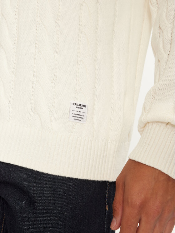 Pepe Jeans Pepe Jeans Pulover Camdem PM702455 Alb Regular Fit