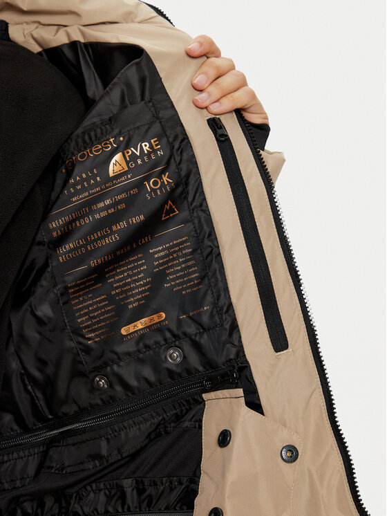 Protest Protest Скиорско яке Lucid 6610244 Бежов Slim Fit