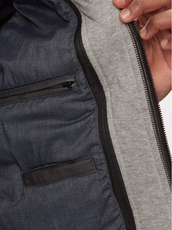 Serge Pariente Serge Pariente Lederjacke Sean Hood Grau Regular Fit