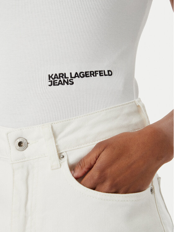 Karl Lagerfeld Jeans Karl Lagerfeld Jeans Боді A2W17021 Білий Slim Fit