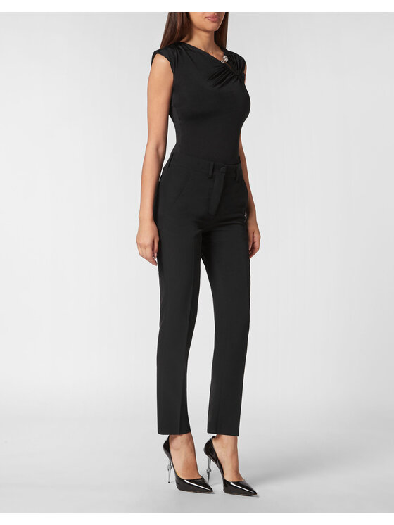 PHILIPP PLEIN PHILIPP PLEIN Spodnie materiałowe 6013 Czarny Flare Fit