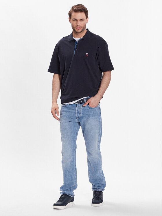 Tommy Hilfiger Tommy Hilfiger Polo marškinėliai Monogram Placket MW0MW30785 Tamsiai mėlyna Loose Fit