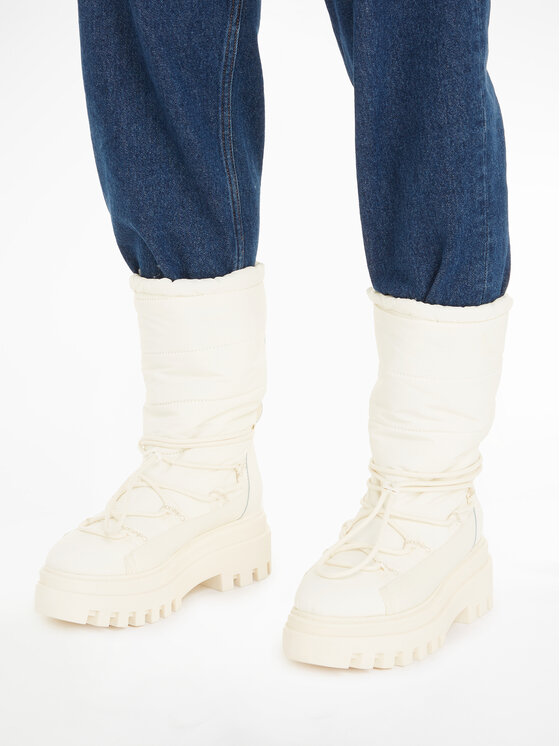 Calvin Klein Jeans Calvin Klein Jeans Čizme za snijeg Flatform Snow Boot Nylon Wn YW0YW01146 Bijela