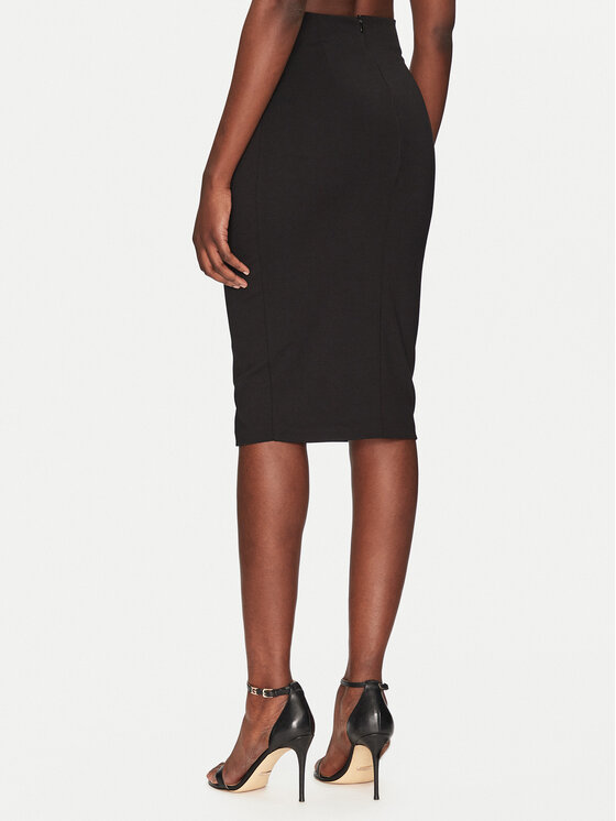 ViCOLO ViCOLO Tiesus sijonas TD0093 Juoda Regular Fit