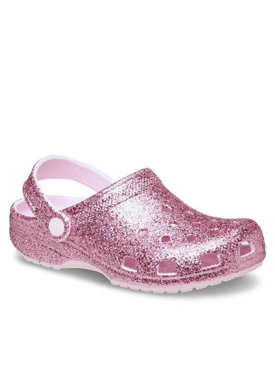 Crocs Crocs Papucs Classic Chunky Glitter Clog K 211939 Rózsaszín