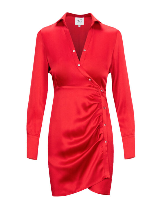 Sandra Stachura Luxury Design Sukienka koktajlowa, rozmiar XS, Czerwona, Sukienka o koszulowym kroju