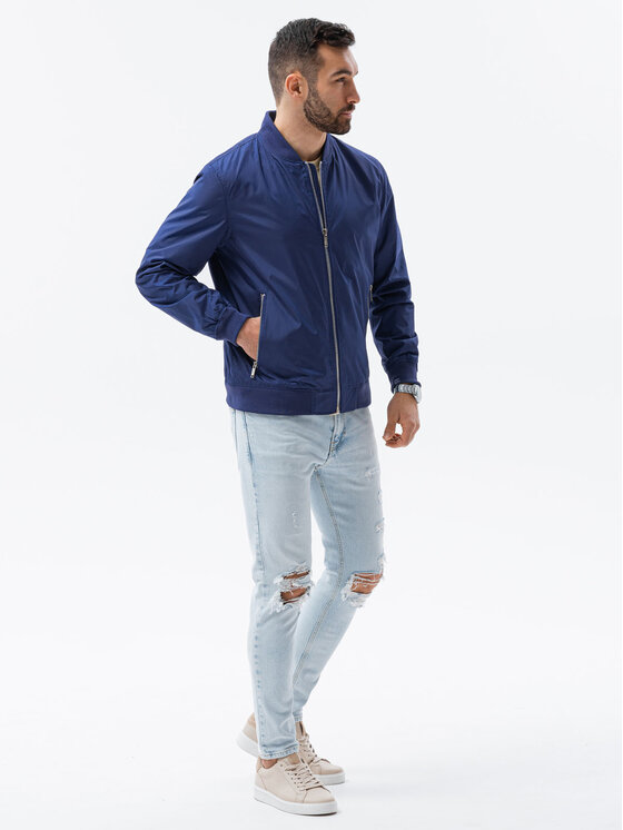 Ombre Ombre Bunda bomber C439 Tmavomodrá Regular Fit