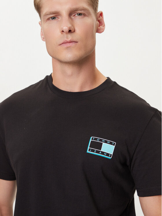 Tommy Jeans Tommy Jeans T-Shirt Pop Color Flag DM0DM21577 Schwarz Regular Fit