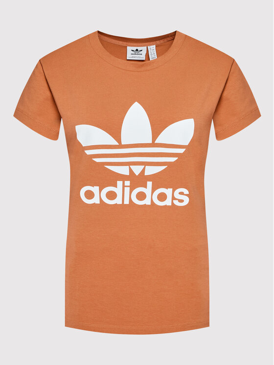 adidas adidas Marškinėliai adicolor Classics Trefoil HK9637 Oranžinė Regular Fit