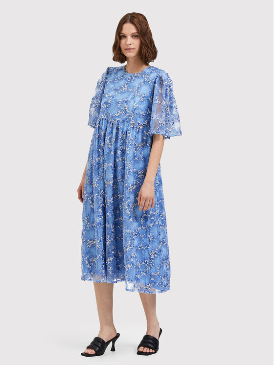 Selected Femme Selected Femme Sukienka koktajlowa Justine 16085467 Niebieski Loose Fit