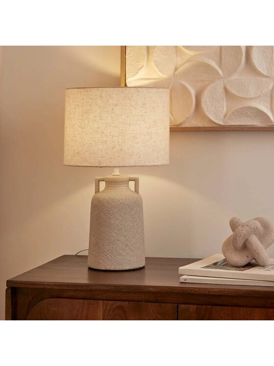 MIAhome MIAhome Lampka nocna Lampa stołowa szaro-beżowa Gibus 45,5 cm Beżowy