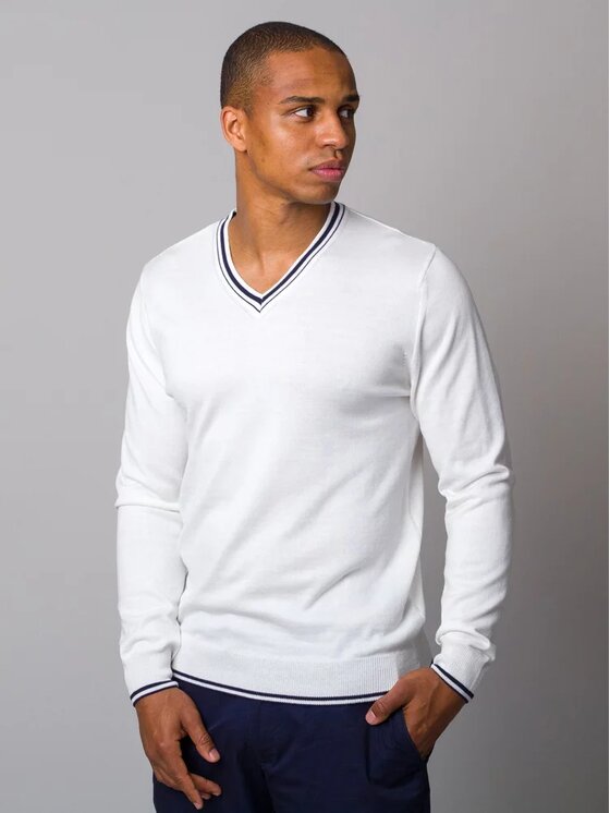 Willsoor Willsoor Sweter 71830 Biały Regular Fit