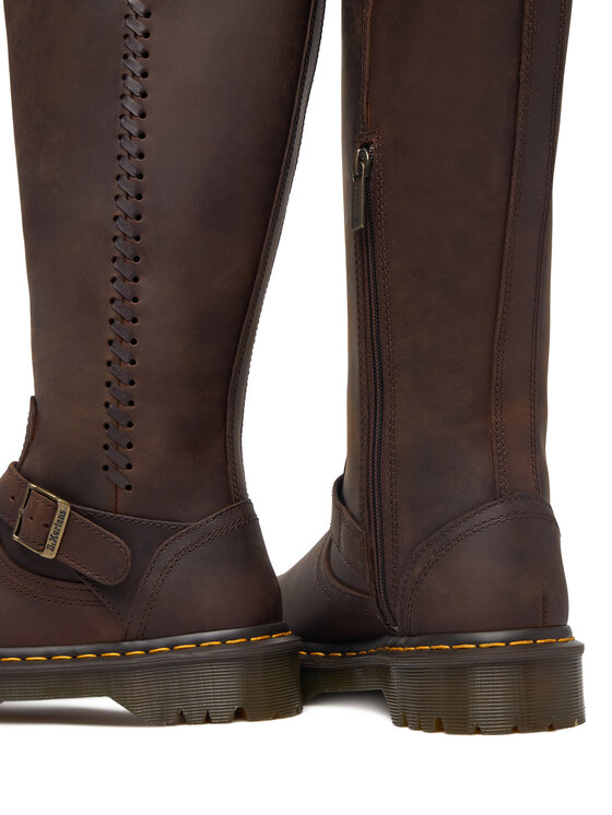 Dr. Martens Dr. Martens Kozaki ANISTONE KNEE HIGH CRAZY HORSE DM41871200 Brązowy