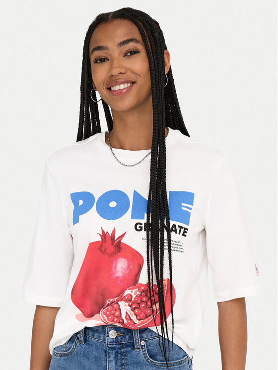 ONLY ONLY T-krekls Phoebe 15351369 Balts Regular Fit