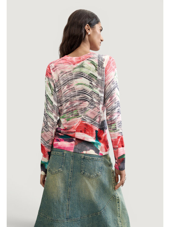 Desigual Desigual Πουλόβερ JERS_GLITCH Κόκκινο Casual Fit