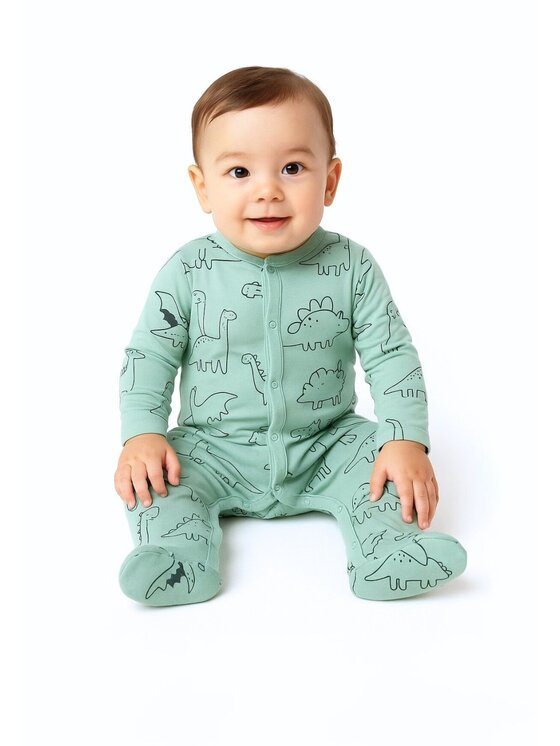 minoti minoti Pajac 24babypack9 Zielony Regular Fit