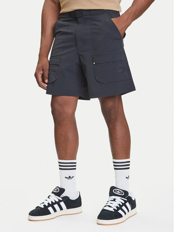 adidas adidas Pantalon scurți din material Premium Essentials Utility Cargo JD2107 Negru Loose Fit
