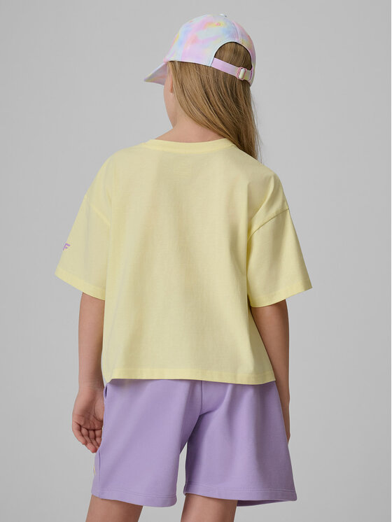 4F 4F T-Shirt POOLSIDE CLUB Żółty Loose Fit