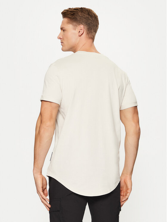 Calvin Klein Jeans Calvin Klein Jeans T-krekls Badge Turn Up Sleeve J30J323482 Écru Regular Fit