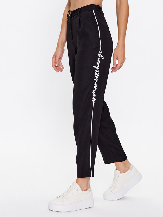 Armani Exchange Bavlnené nohavice 6RYP05 YN4LZ 1200 Čierna Regular Fit